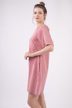 Load image into Gallery viewer, VERY J Washed Round Neck Mini Tee Dress
