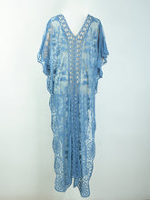 Load image into Gallery viewer, Openwork Slit V-Neck Half Sleeve Cover-Up
