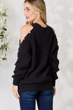 Load image into Gallery viewer, BiBi Cutout Shoulder Long Sleeve Knit Top
