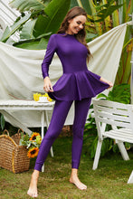 Load image into Gallery viewer, Mock Neck Long Sleeve One-Piece Swimwear
