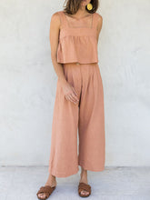 Load image into Gallery viewer, Square Neck Wide Strap Top and Pants Set
