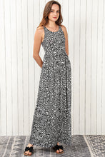 Load image into Gallery viewer, Leopard Round Neck Sleeveless Maxi Dress
