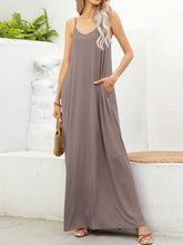 Load image into Gallery viewer, V-Neck Maxi Cami Dress with Pockets
