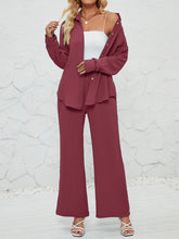 Load image into Gallery viewer, Textured Button Up Shirt and Pants Set
