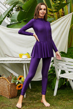 Load image into Gallery viewer, Mock Neck Long Sleeve One-Piece Swimwear
