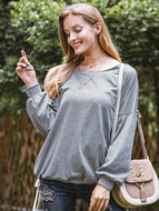 Round Neck Dropped Shoulder Top