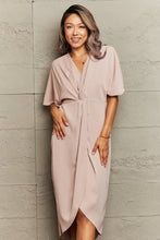 Load image into Gallery viewer, Surplice Neck Tulip Hem Dress
