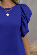 Load image into Gallery viewer, Round Neck Flounce Sleeve Blouse
