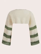 Load image into Gallery viewer, Openwork Star Round Neck Long Sleeve Knit Cover Up
