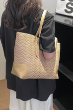 Load image into Gallery viewer, Chevron Straw Tote Bag
