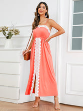 Load image into Gallery viewer, Slit Lace Detail Spaghetti Strap Dress
