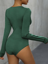 Load image into Gallery viewer, Lace Detail Plunge Long Sleeve Bodysuit

