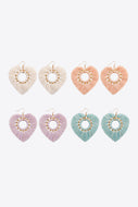 Random 4-Pair Fringe Heart Dangle Earrings