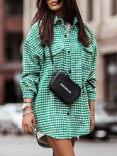 Load image into Gallery viewer, Houndstooth Button Up Dropped Shoulder Jacket

