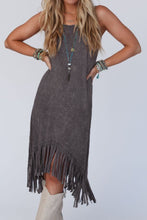 Load image into Gallery viewer, Tassel Round Neck Sleeveless Midi Dress
