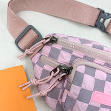 Load image into Gallery viewer, Checkered Adjustable Strap Nylon Crossbody Bag
