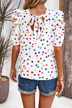 Load image into Gallery viewer, Tied Printed Puff Sleeve Blouse
