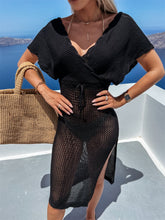 Load image into Gallery viewer, Slit Surplice Cap Sleeve Cover Up
