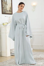 Load image into Gallery viewer, Round Neck Kimono Sleeve Tie Waist Dress
