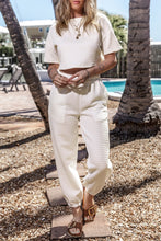 Load image into Gallery viewer, 6013 Round Neck Short Sleeve Top Waist Pants Set
