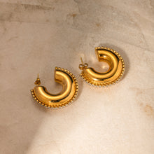 Load image into Gallery viewer, Zircon Stainless Steel C-Hoop Earrings
