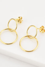 Load image into Gallery viewer, 925 Sterling Silver Double Hoop Drop Earrings
