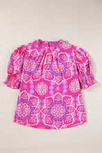 Load image into Gallery viewer, Printed Round Neck Half Sleeve Blouse
