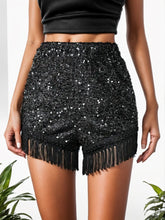 Load image into Gallery viewer, Fringe Sequin Mid-Rise Waist Shorts

