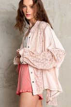 Load image into Gallery viewer, POL Oversize Lace Button-Down Shirt
