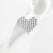 Load image into Gallery viewer, 925 Sterling Silver Inlaid Zircon Heart Stud Earrings
