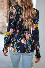 Load image into Gallery viewer, Round Neck Flounce Sleeve Peplum Top
