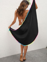 Load image into Gallery viewer, Rainbow Pompom Trim Swim Skirt
