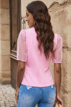 Load image into Gallery viewer, Polka Dot Round Neck Short Sleeve T-Shirt
