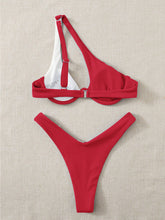 Load image into Gallery viewer, Contrast Single Shoulder Two-Piece Bikini Set
