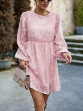 Load image into Gallery viewer, Ruffle Trim Balloon Sleeve Mini Dress
