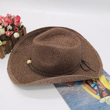Load image into Gallery viewer, Tied Adjustable Lala Grass Woven Hat
