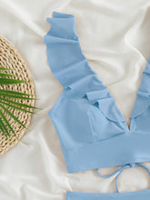 Load image into Gallery viewer, Ruffled V-Neck Sleeveless Two-Piece Swim Set
