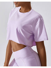 Load image into Gallery viewer, Cropped Round Neck Short Sleeve Active Top
