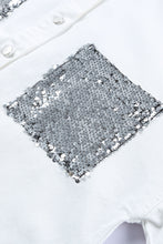 Load image into Gallery viewer, Sequin Raw Hem Dropped Shoulder Shirt
