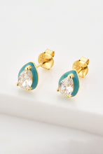 Load image into Gallery viewer, 925 Sterling Silver Zircon Teardrop Stud Earrings
