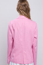 Load image into Gallery viewer, Love Tree One-Button Long Sleeve Linen Blazer
