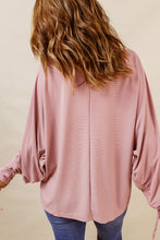 Load image into Gallery viewer, Ribbed Drawstring Dolman Sleeve Top

