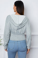 Load image into Gallery viewer, Ruched Half Zip Hooded Jacket
