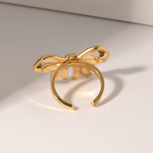 Load image into Gallery viewer, 18K Gold-Plated Stainless Steel Bow Ring
