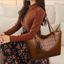 Load image into Gallery viewer, Skeleton Pattern PU Leather Tote Bag
