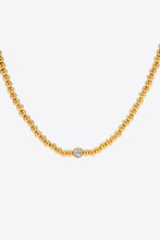 Load image into Gallery viewer, Inlaid Zircon Beaded Stainless Steel Necklace
