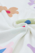 Load image into Gallery viewer, Printed Quarter Button Top and Drawstring Shorts Lounge Set
