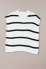 Load image into Gallery viewer, Striped Round Neck Cap Sleeve Sweater
