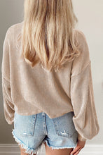 Load image into Gallery viewer, Round Neck Drop Shoulder Long Sleeve Top
