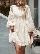 Load image into Gallery viewer, Ruffle Trim Balloon Sleeve Mini Dress
